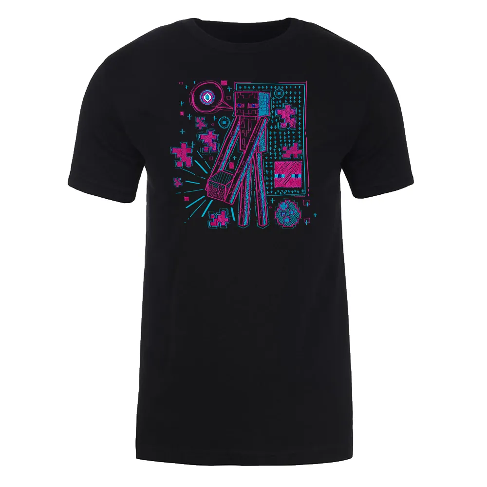 Minecraft Acid Sketch Enderman Adult Short Sleeve T-Shirt