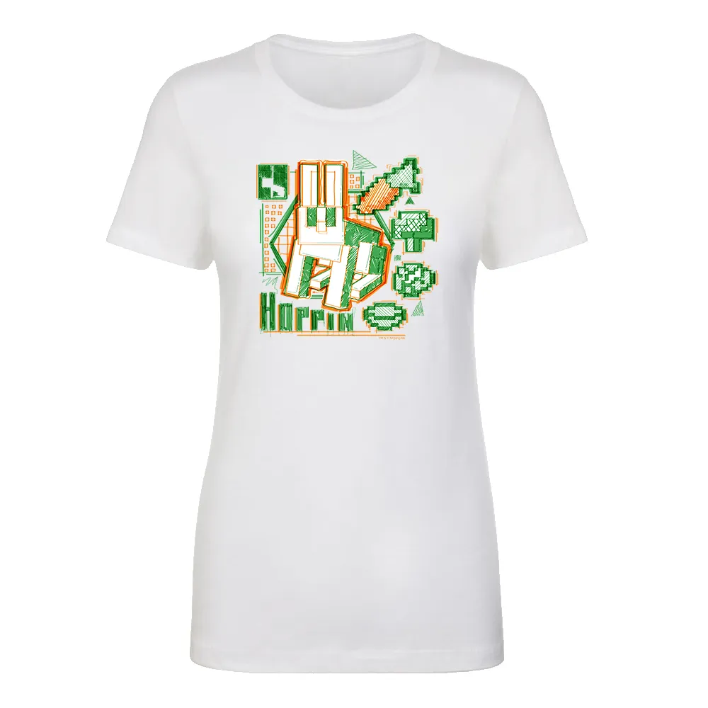 Minecraft Acid Sketch Rabbit Women's Short Sleeve T-Shirt