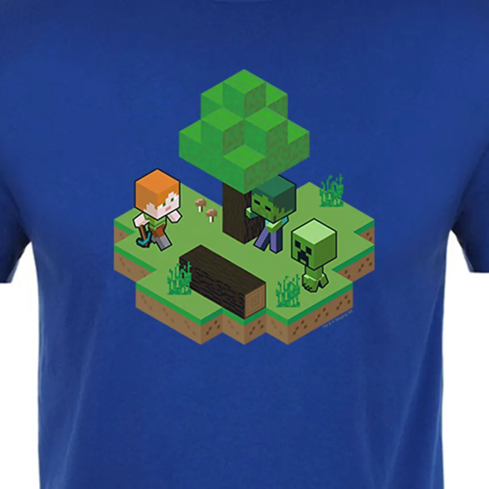 Minecraft Alex, Creeper, and Zombie Adult Short Sleeve T-Shirt