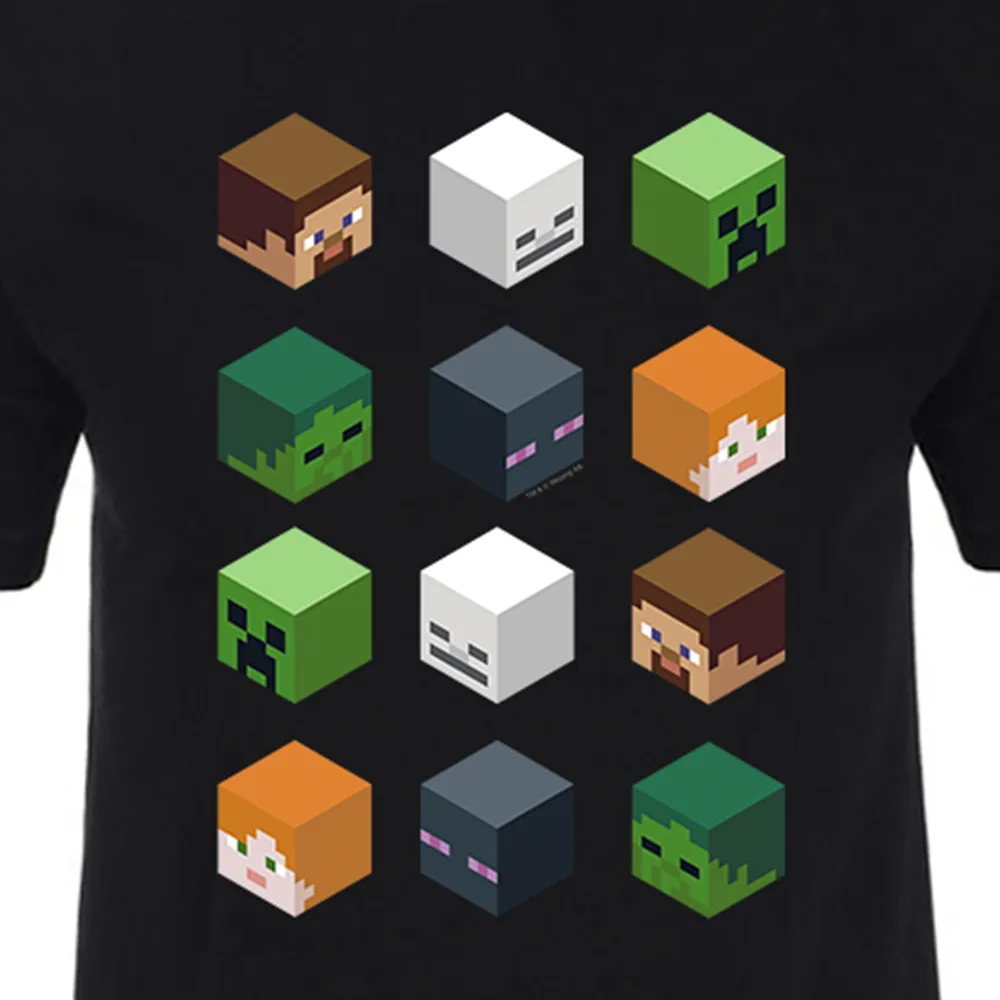 Minecraft Character Blocks Adult Short Sleeve T-Shirt