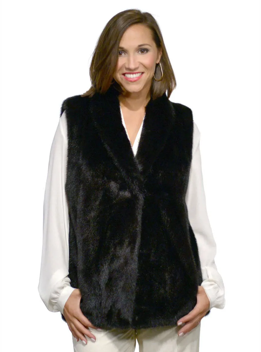 Mink Fur Vest with Shawl Collar