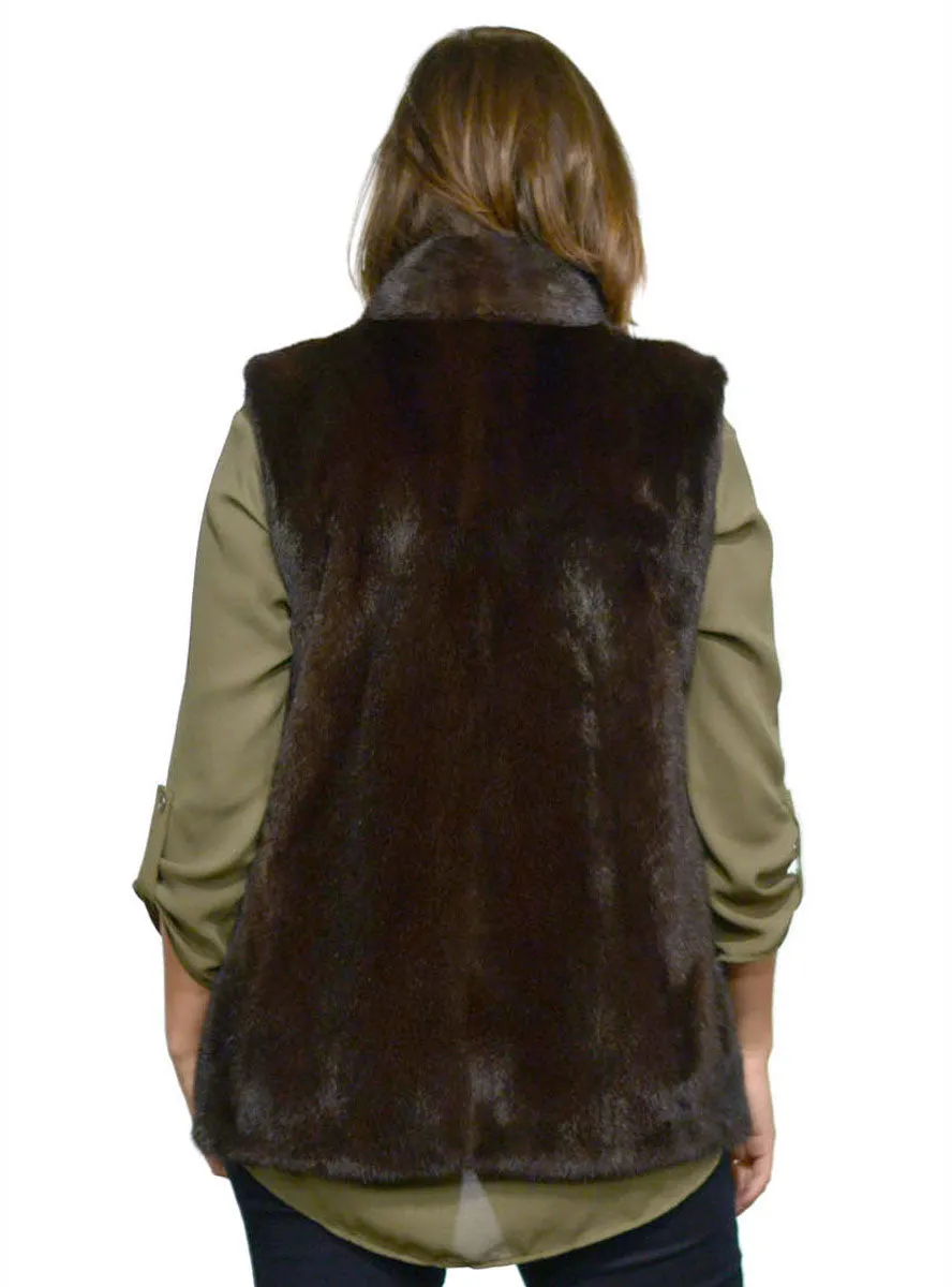 Mink Fur Vest with Shawl Collar