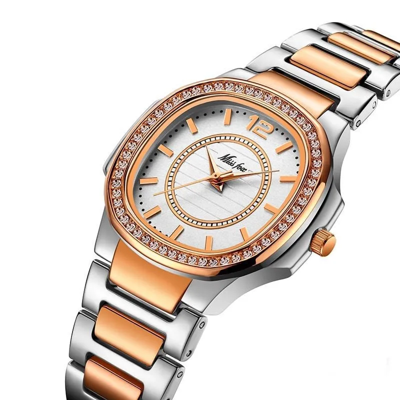 Missfox 2549 Women Watches Women Fashion Watch Geneva Designer Ladies Watch Luxury Brand Diamond Quartz Gold Wrist Watch Gifts For Women