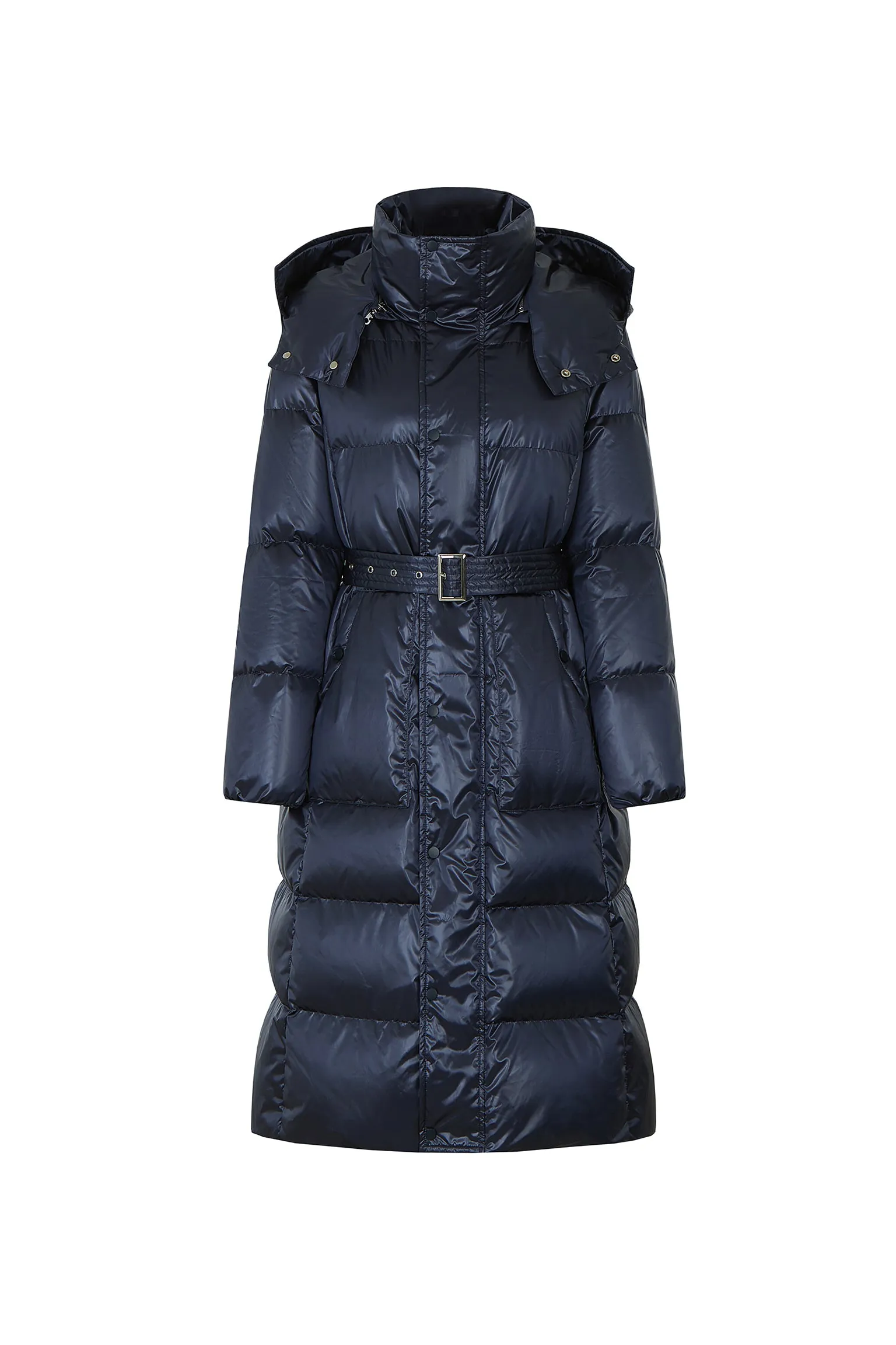 Nicole Long Down Jacket with Belt