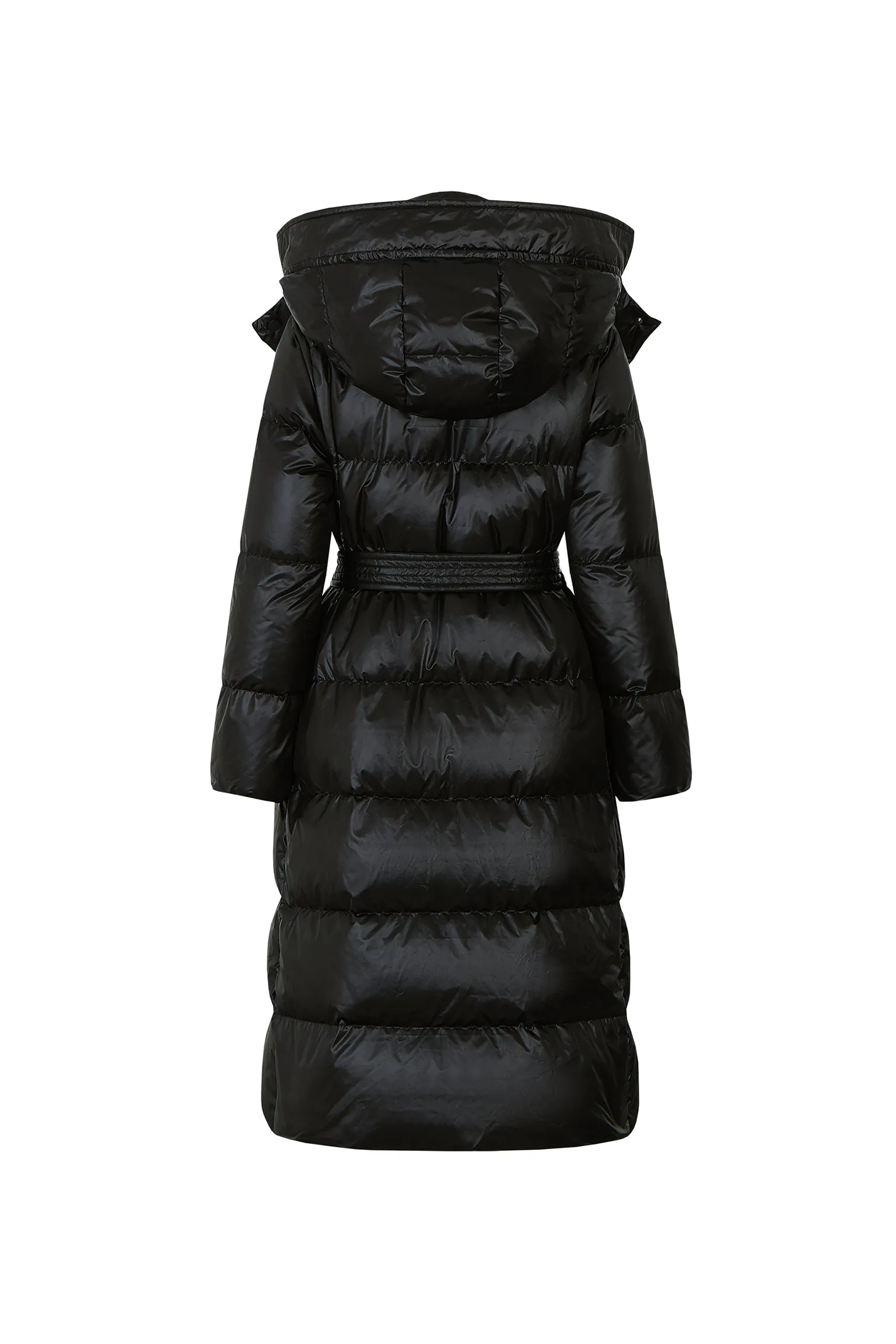 Nicole Long Down Jacket with Belt