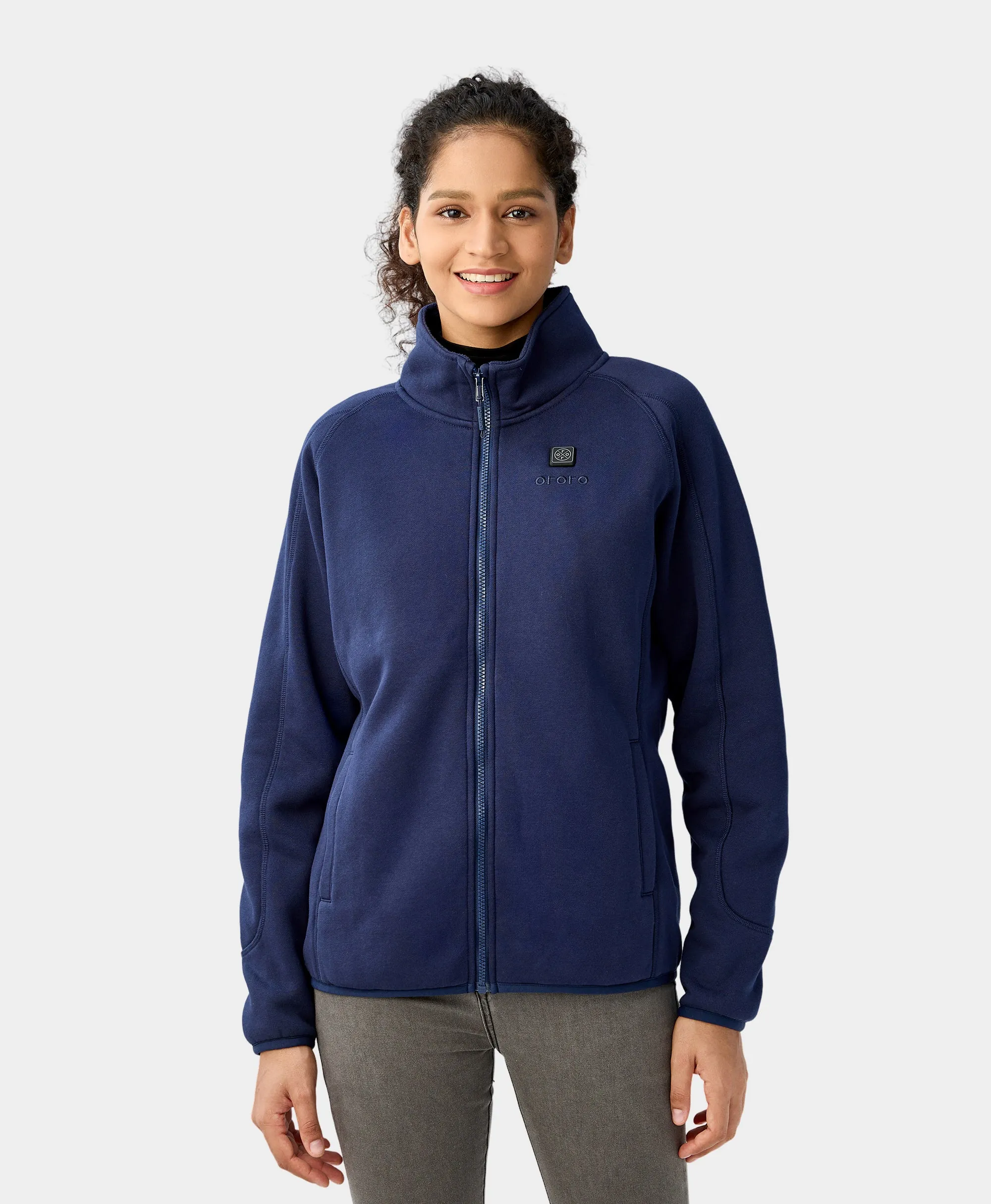 (Open-Box) Women's Heated Fleece Jacket - Blue (Battery Not Included)