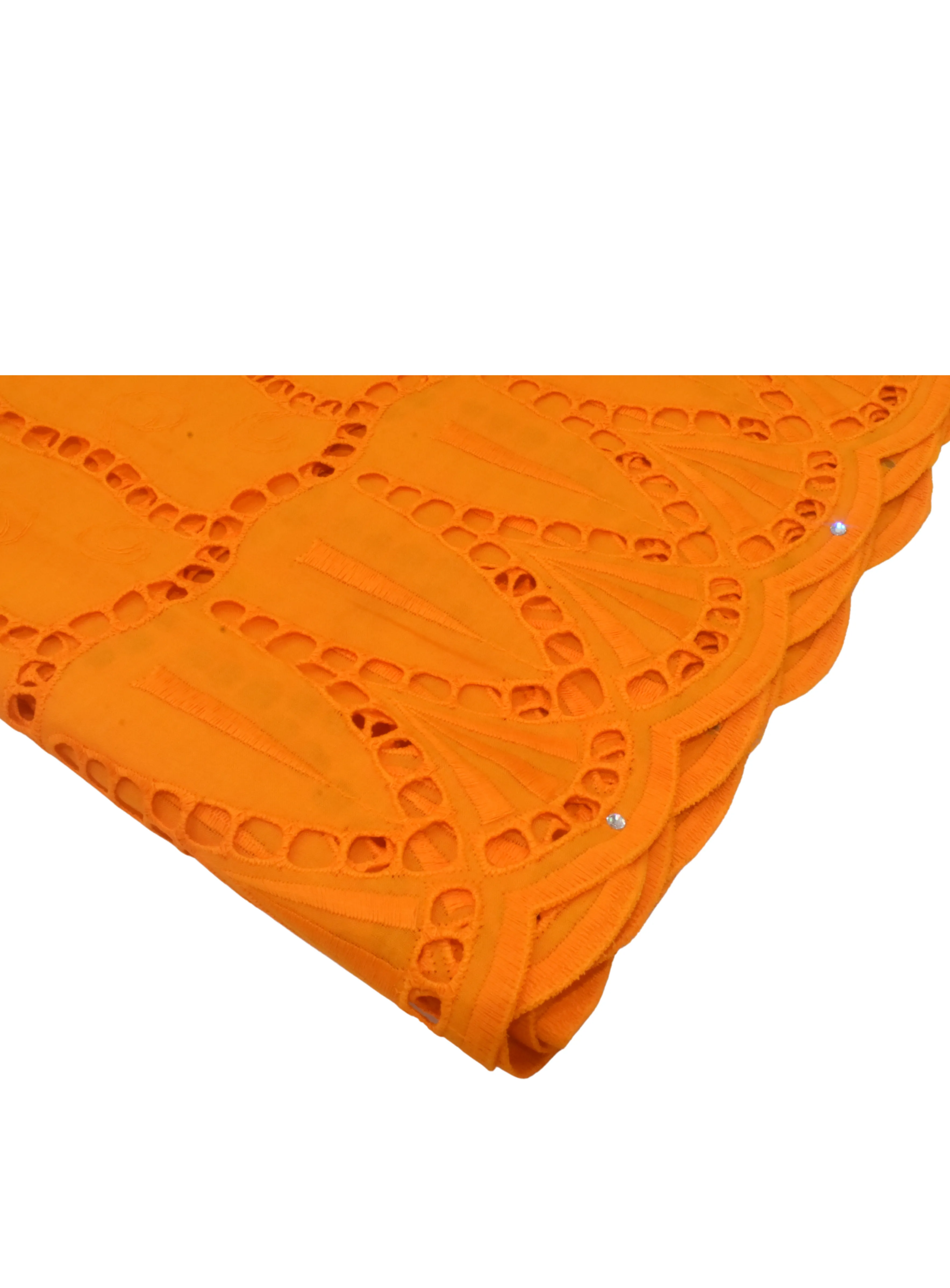 Orange African Print Lace Brode - OL3