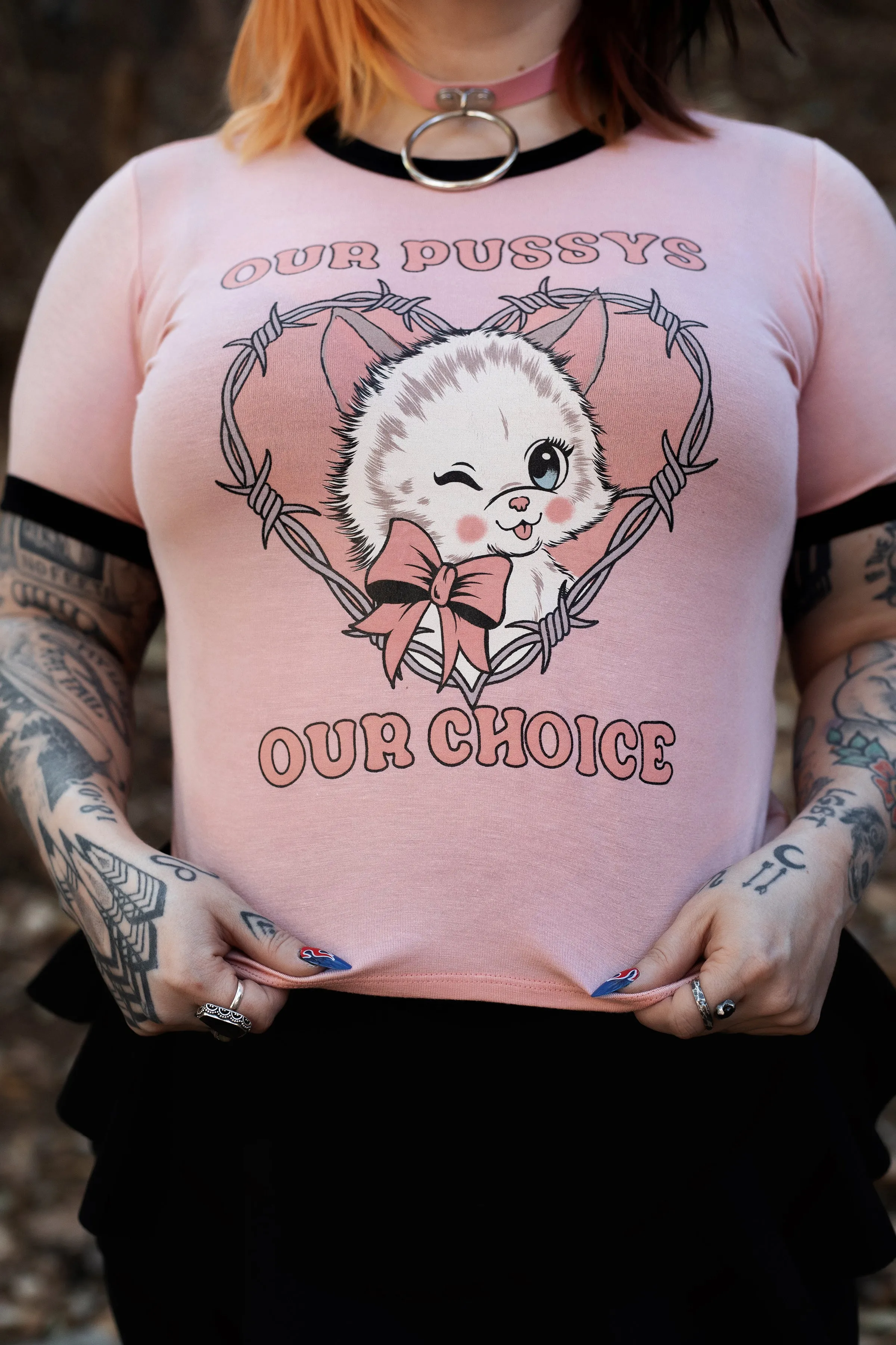 Our Pus Our choice Ringer Tee