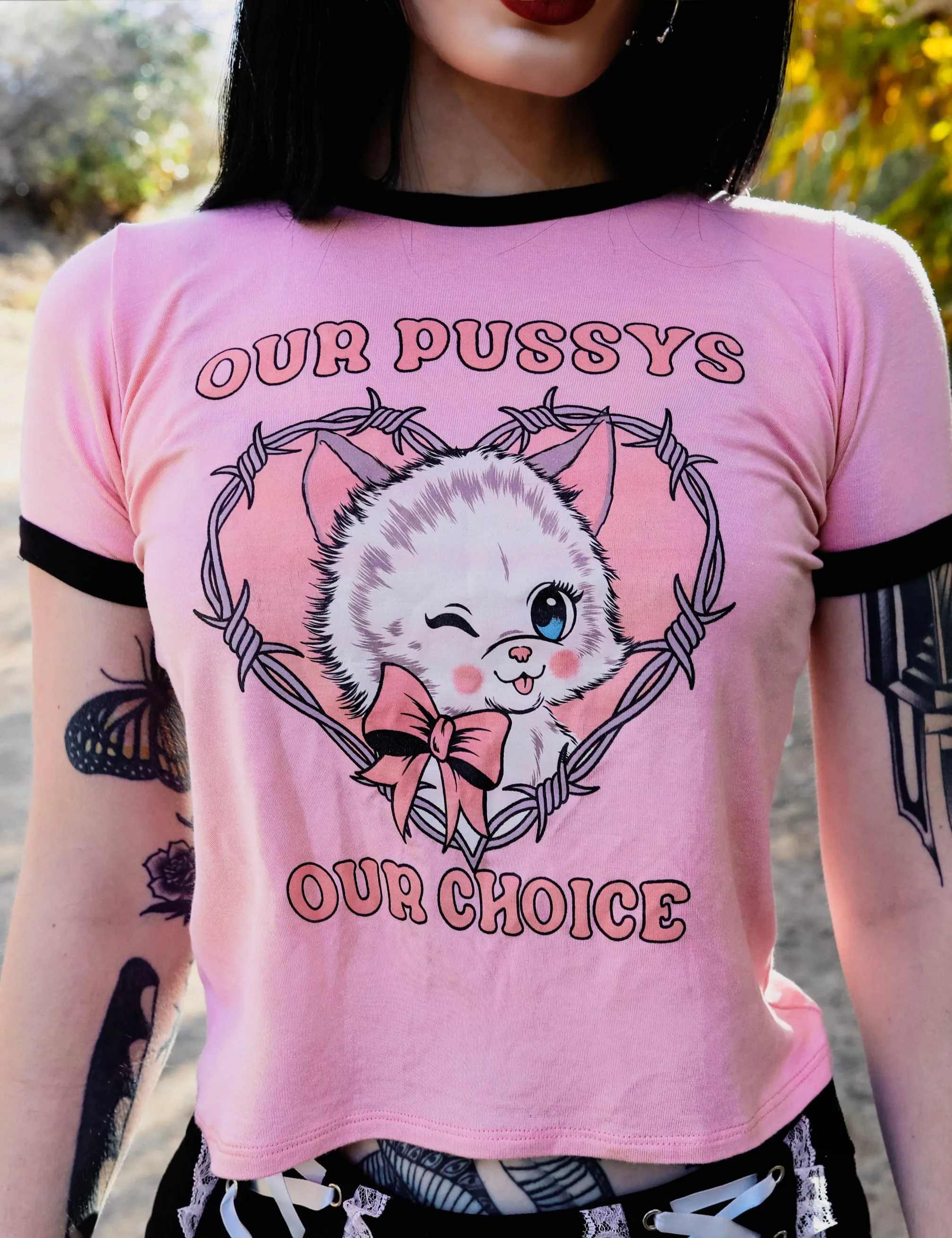 Our Pus Our choice Ringer Tee