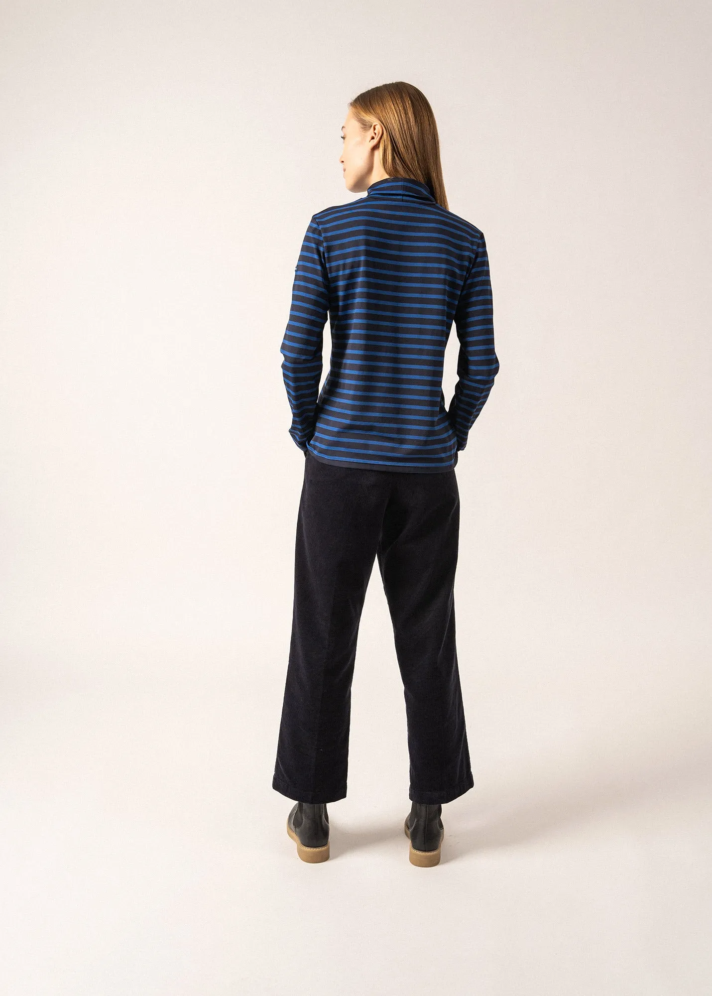 Oural t-shirt - turtleneck, in striped jersey (NAVY/GITANE)