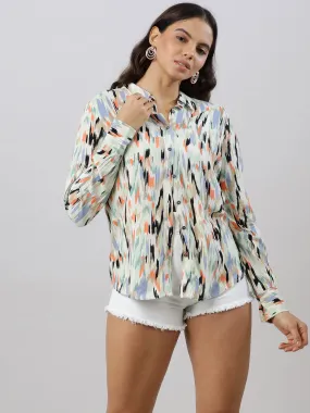 Pastel Abstract Printed Women Shirt