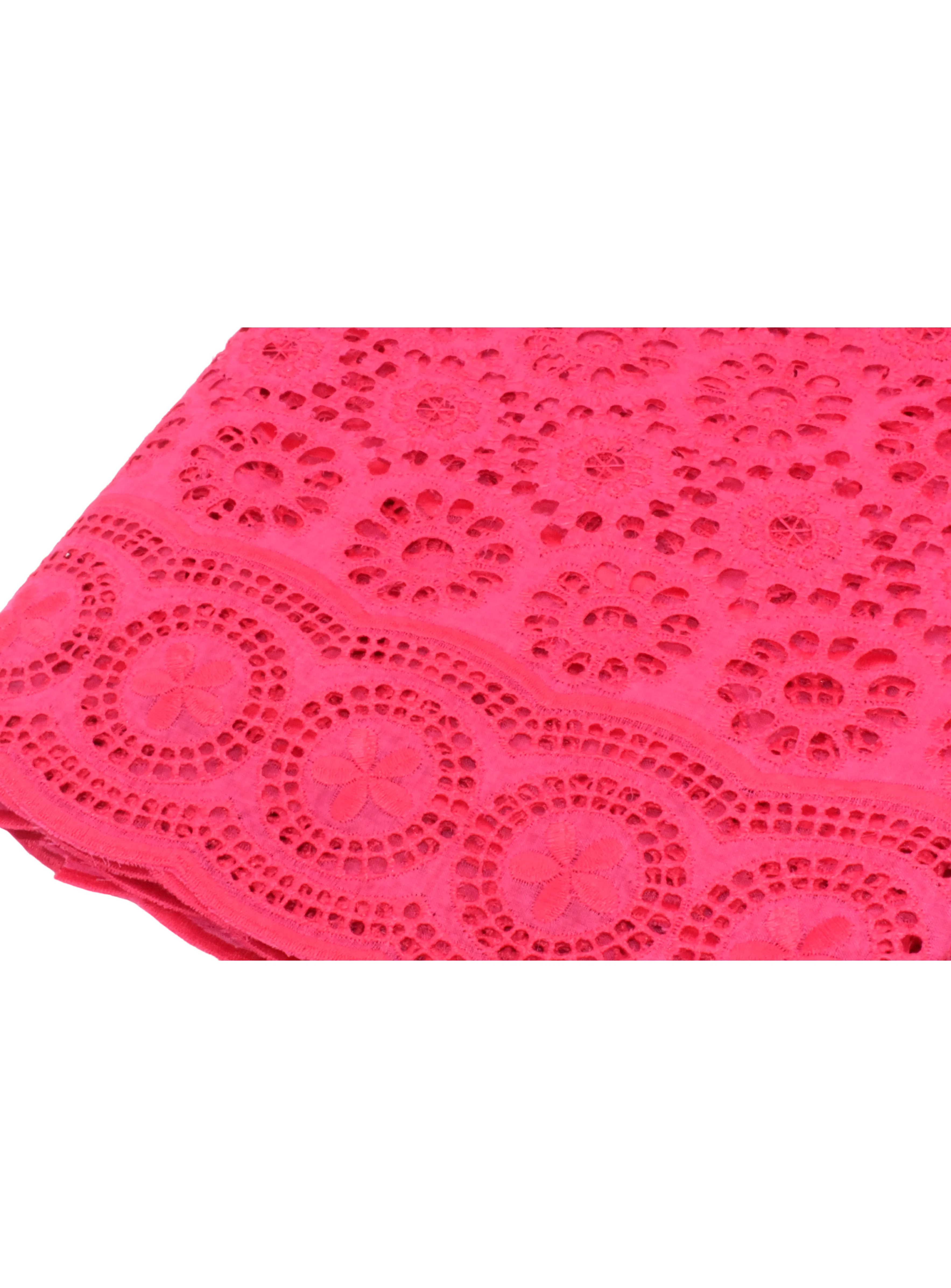 Pink African Print Lace Flowery Circles - PL1