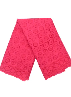 Pink African Print Lace Flowery Circles - PL1