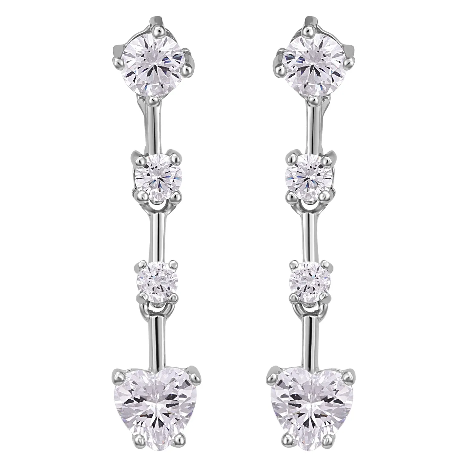 Pissara by Sukkhi Awesome 925 Sterling Silver Cubic Zirconia Earrings For Women And Girls|with Authenticity Certificate, 925 Stamp & 6 Months Warranty