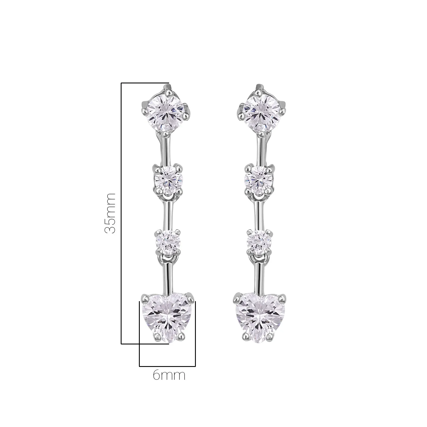 Pissara by Sukkhi Awesome 925 Sterling Silver Cubic Zirconia Earrings For Women And Girls|with Authenticity Certificate, 925 Stamp & 6 Months Warranty