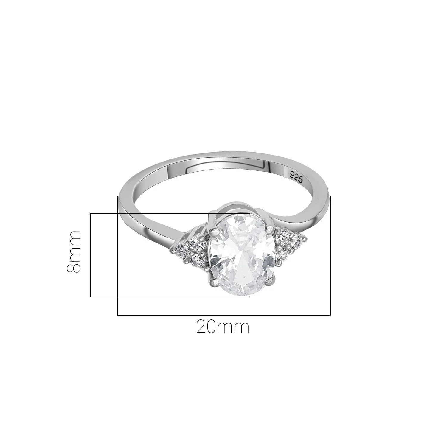 Pissara by Sukkhi Beautiful 925 Sterling Silver Cubic Zirconia Finger Ring For Women And Girls|with Authenticity Certificate, 925 Stamp & 6 Months Warranty