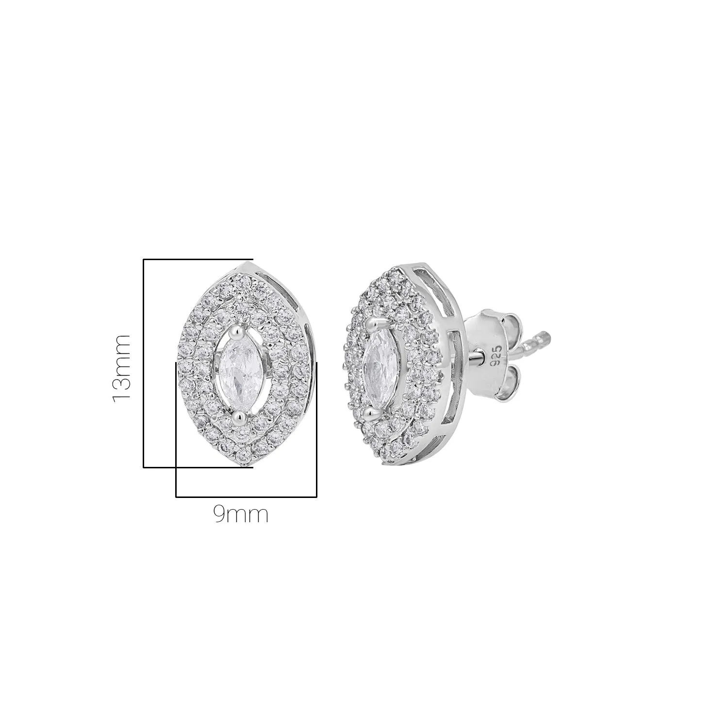 Pissara by Sukkhi Classy 925 Sterling Silver Cubic Zirconia Earrings For Women And Girls|with Authenticity Certificate, 925 Stamp & 6 Months Warranty