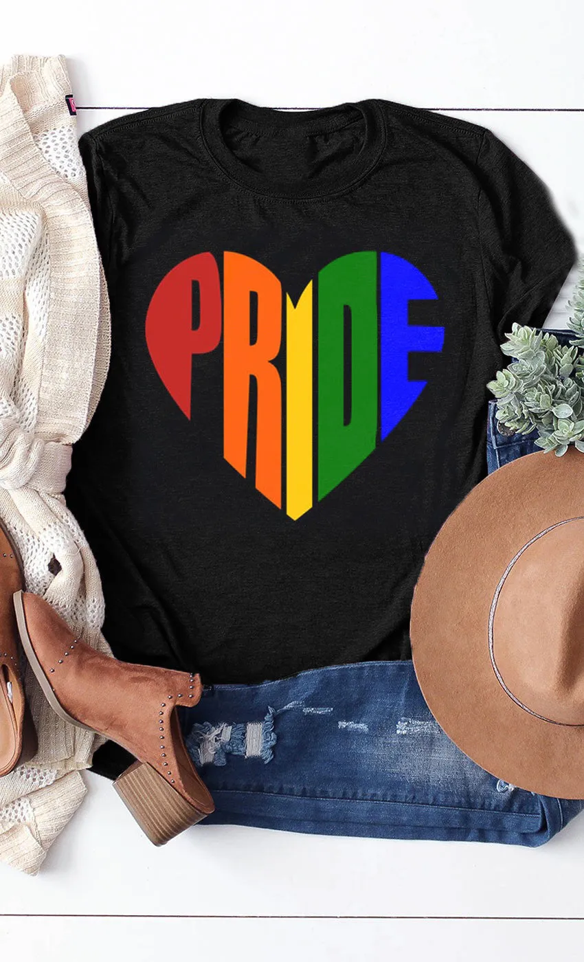 Pride Shirt Women Rainbow LGBT Gay Shirt Top Rainbow Casual Tshirt