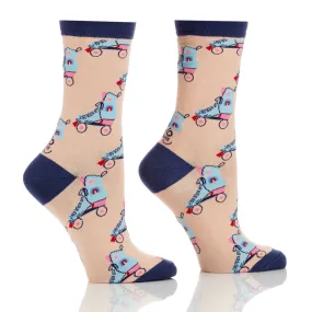 "High Rollers" Cotton Dress Crew Socks by YO Sox - Medium