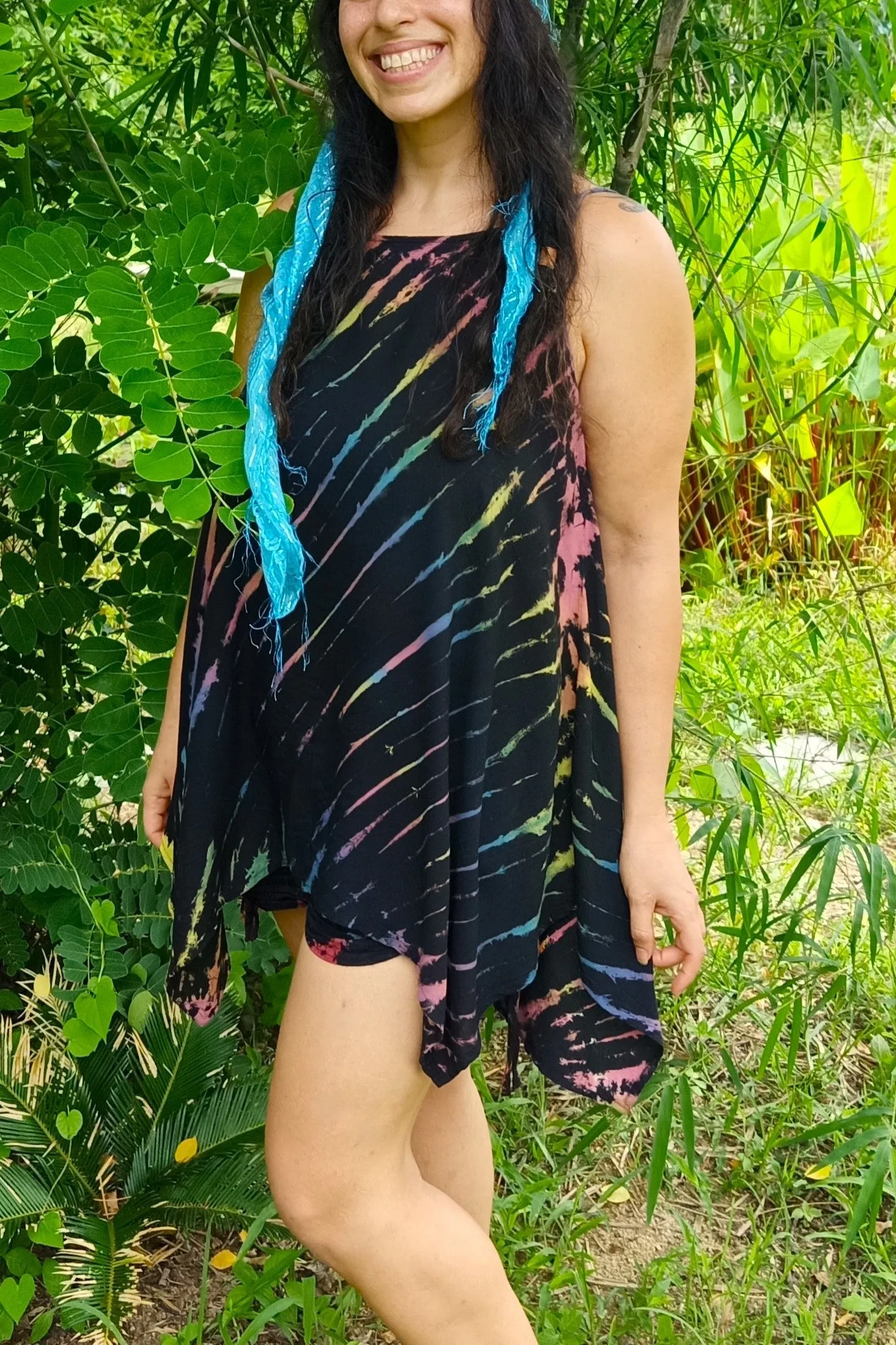 Rainbow Zebra Tie Strap Sundress