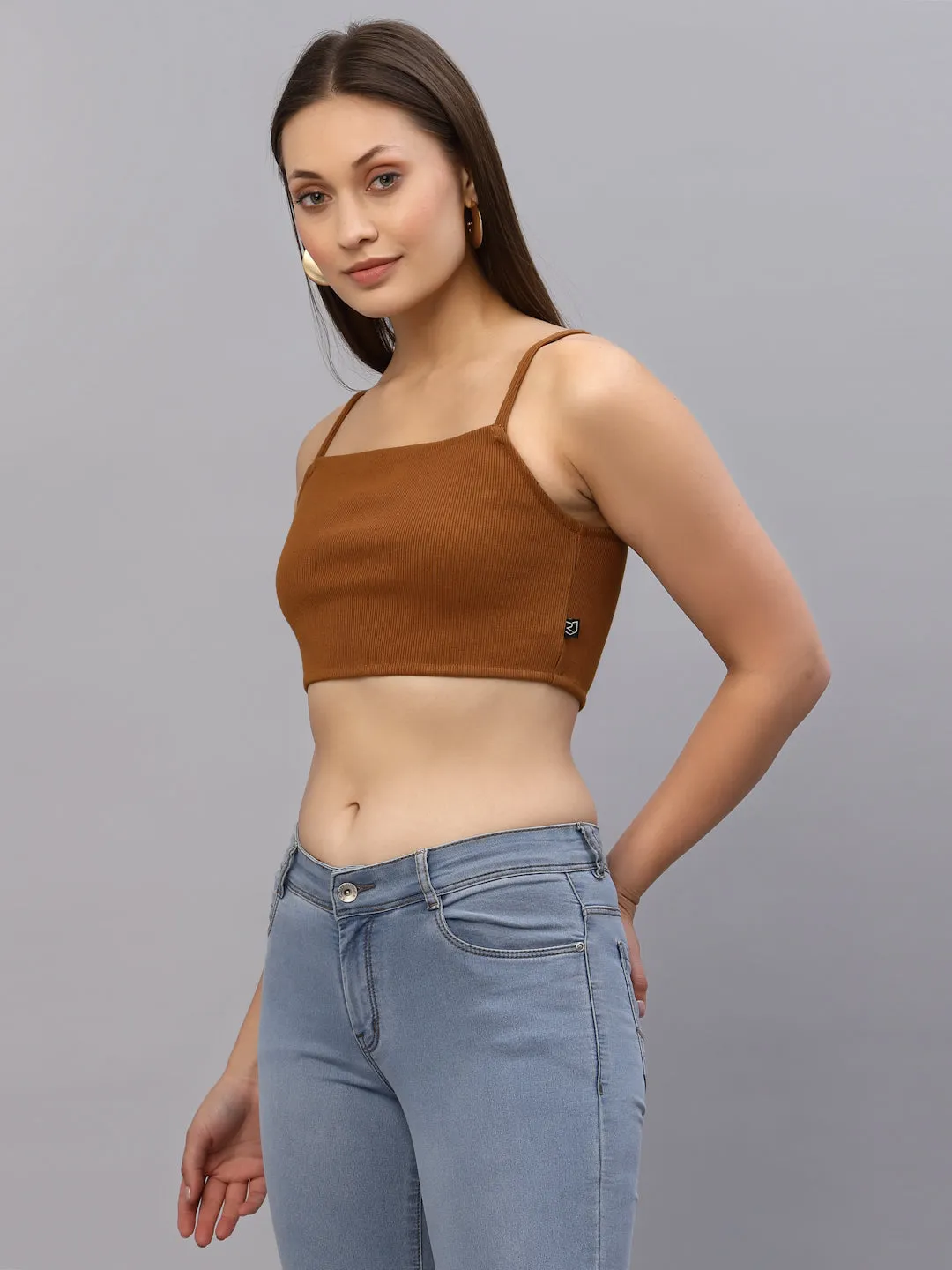 Ribbed Strappy Crop Top