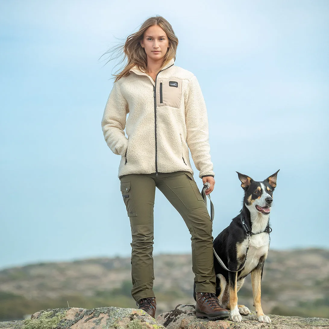 Sherpa Fleece Jacket for Women (Off-White)