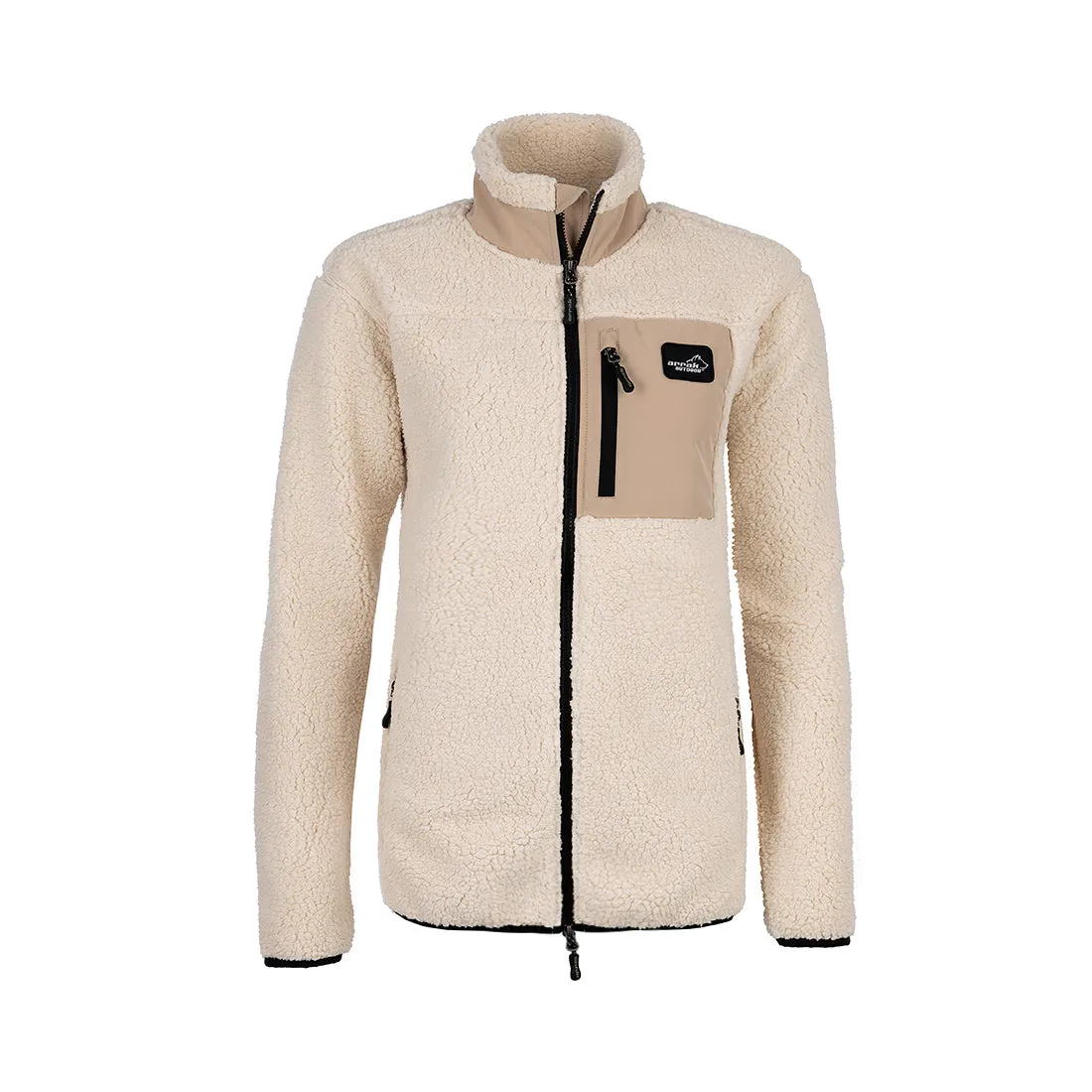 Sherpa Fleece Jacket for Women (Off-White)