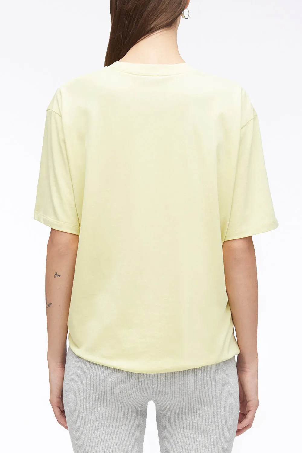 Short Sleeve Draped Cotton Jersey T-Shirt