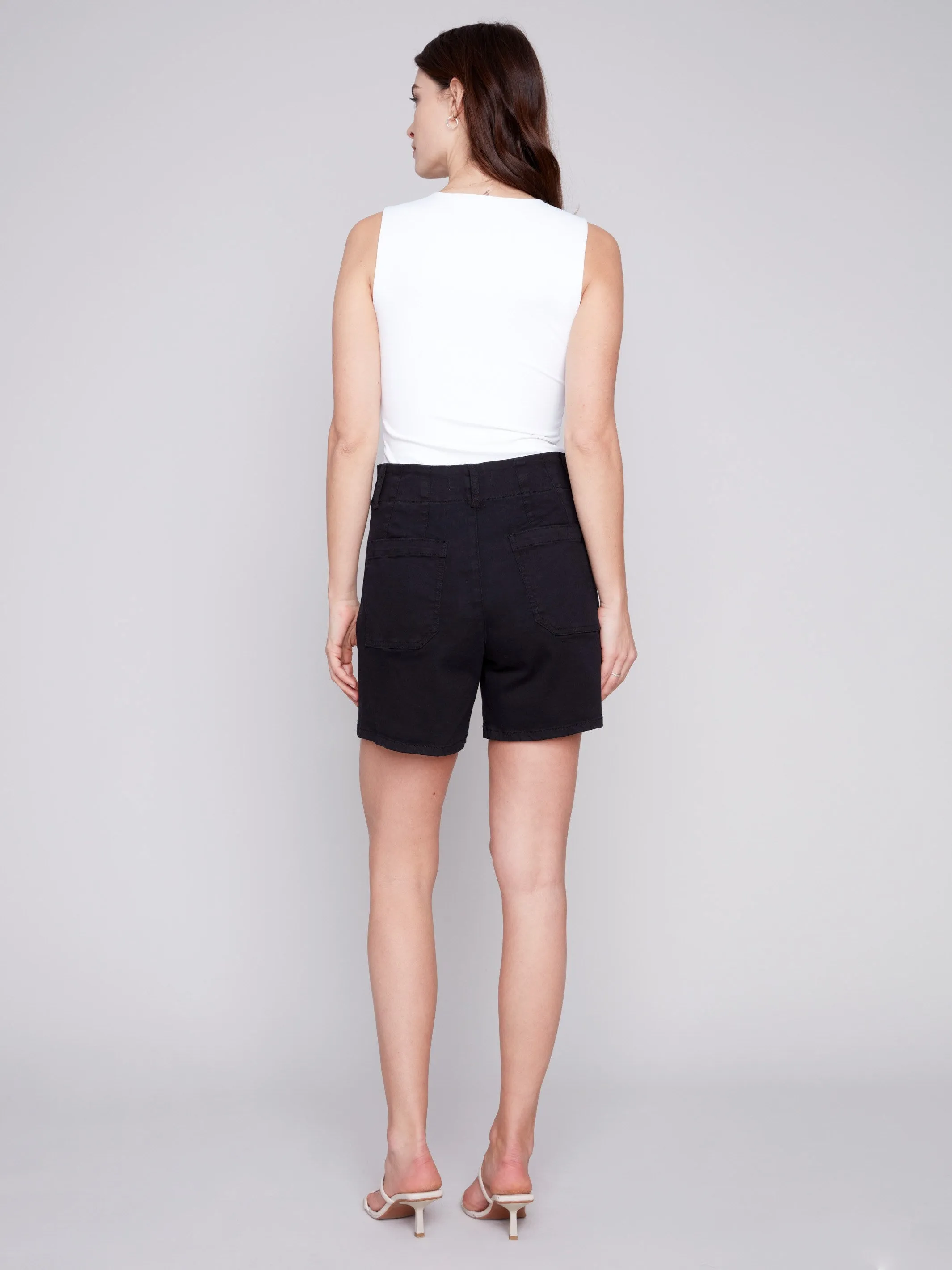 Shorts with Patch Pockets - Black