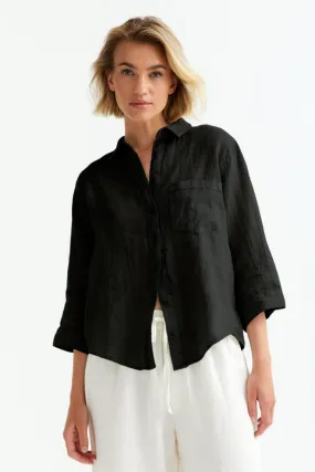 Straight Fit Linen Shirt