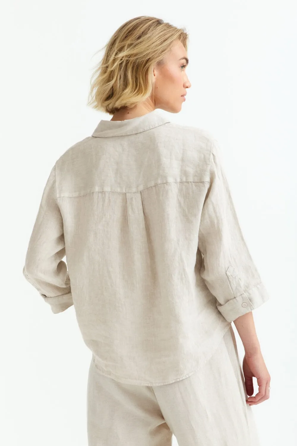 Straight Fit Linen Shirt