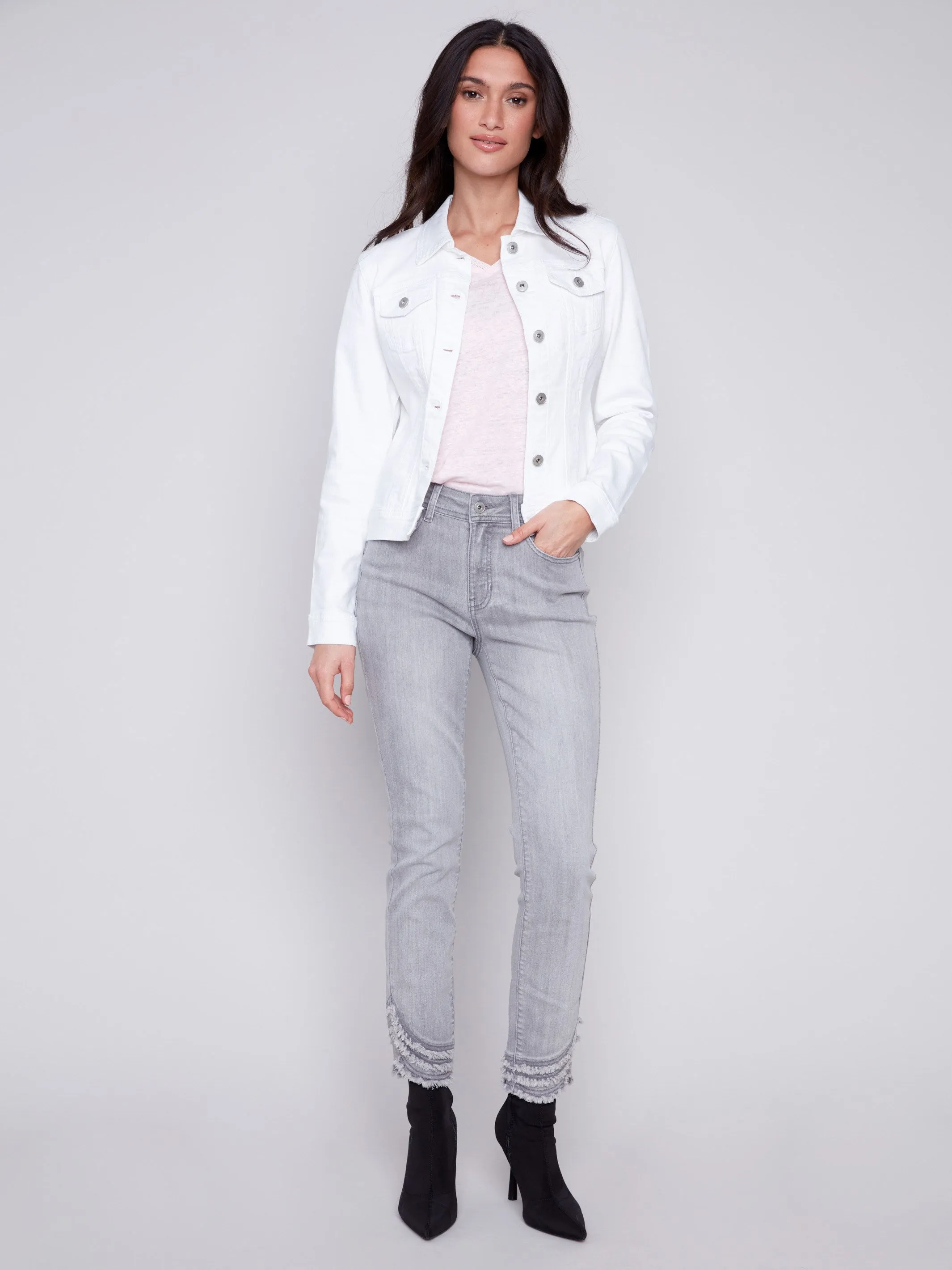 Stretch Denim Jacket - White