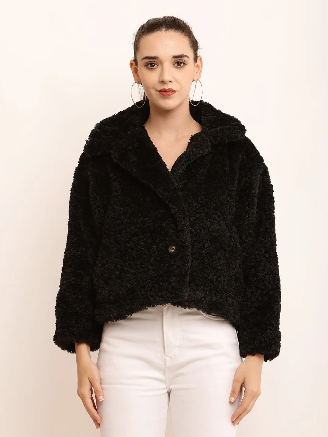 Women Black Faux Fur Jacket