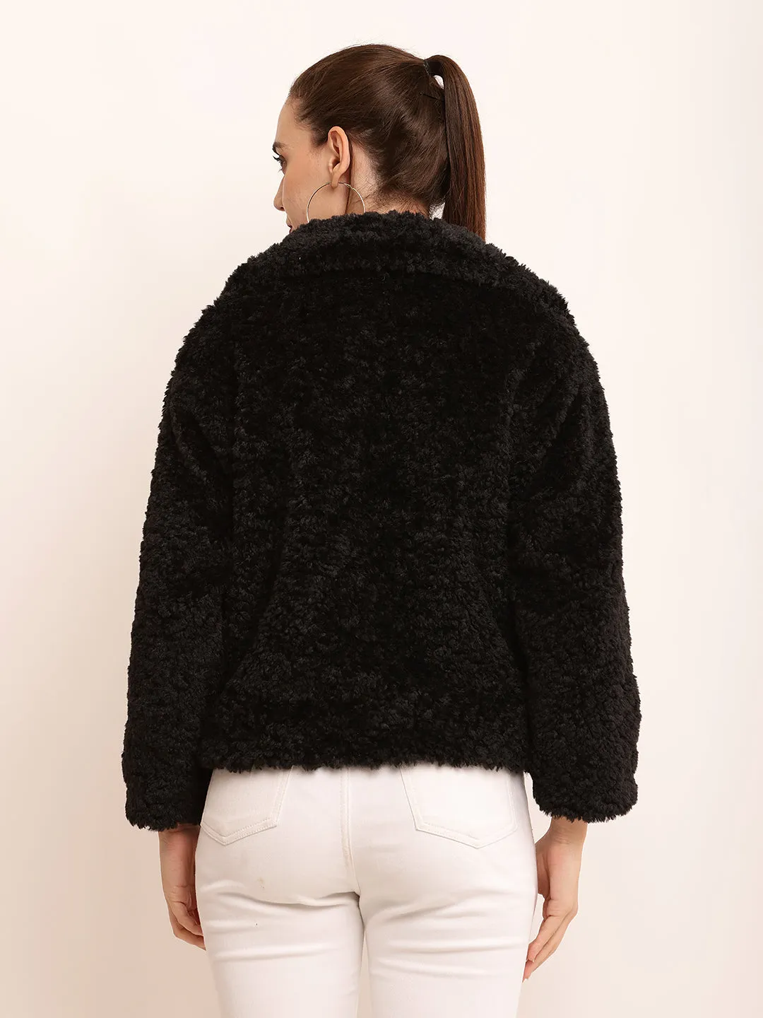 Women Black Faux Fur Jacket