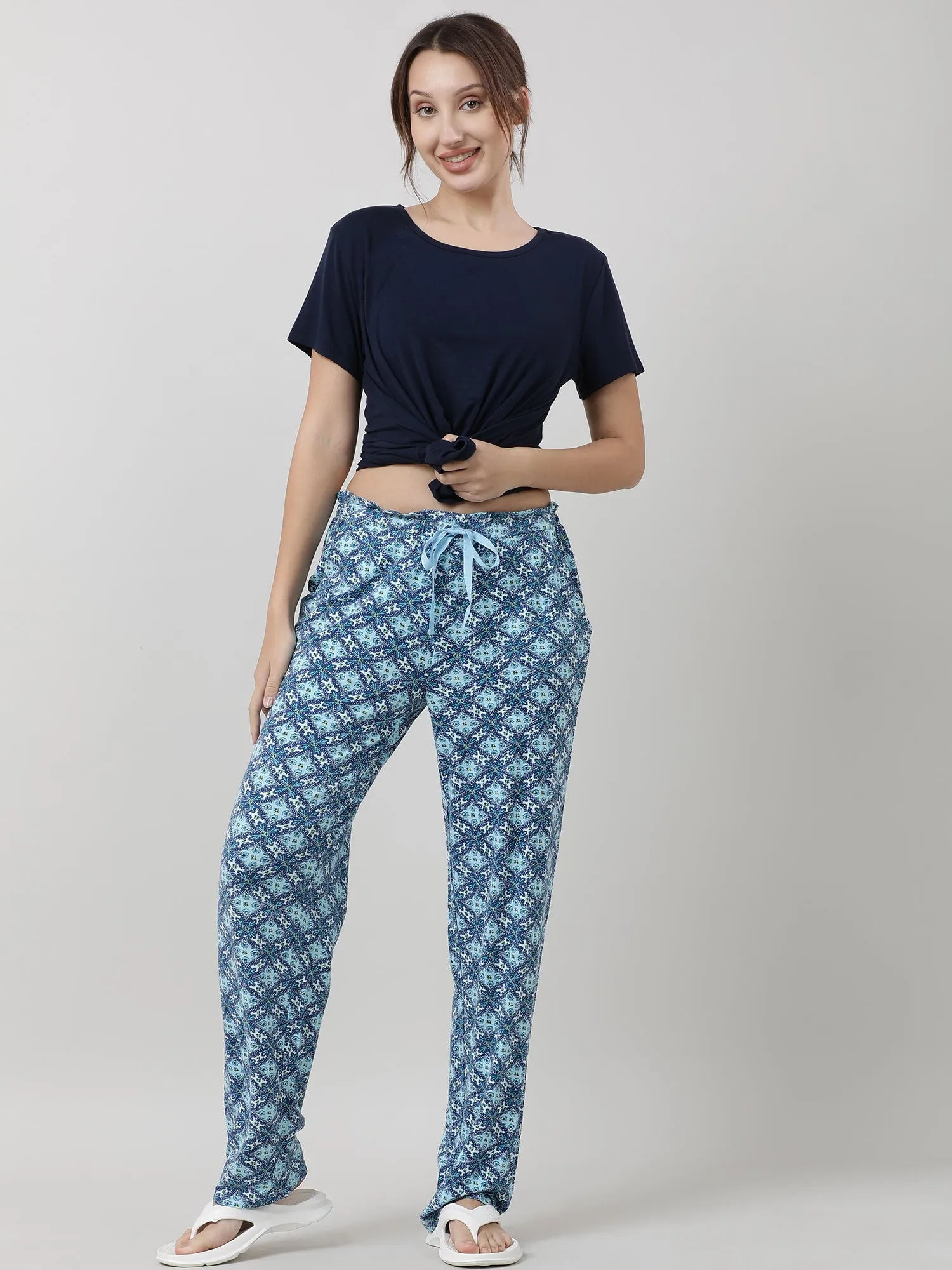 Women Indigo Printed  Lounge Pants