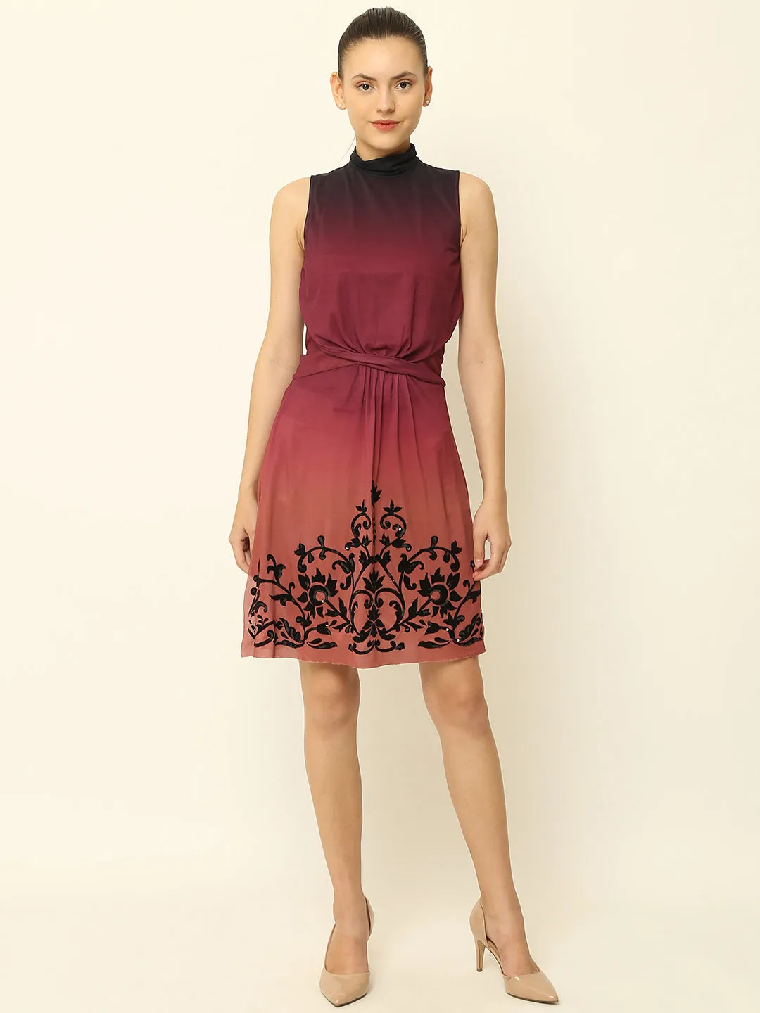 Women Maroon A Line Dress