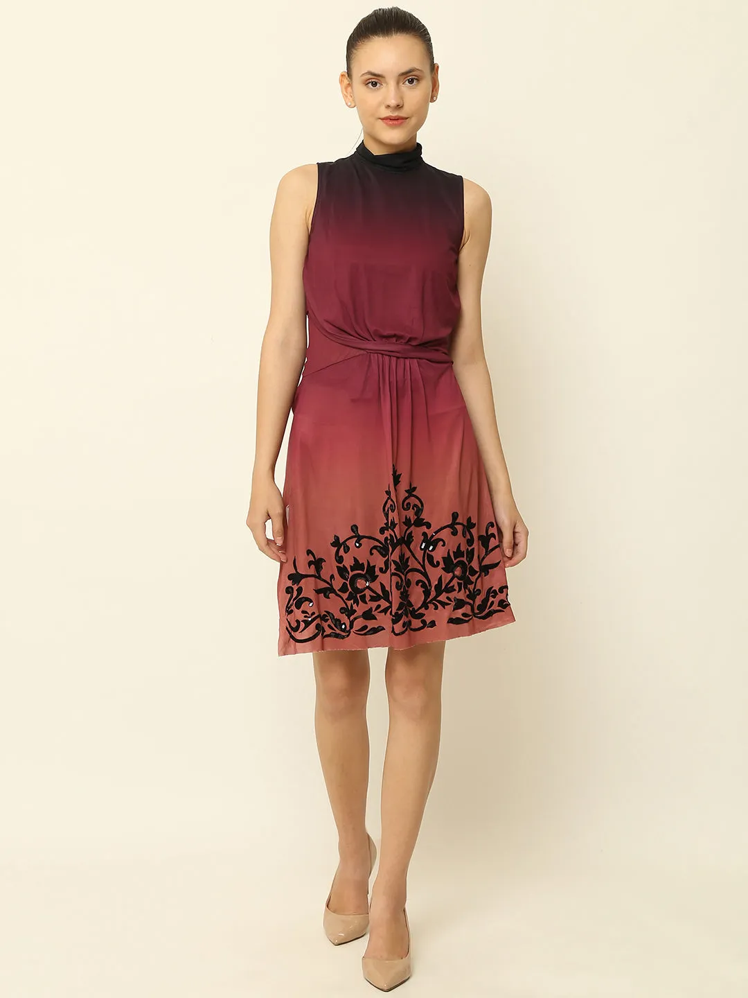 Women Maroon A Line Dress