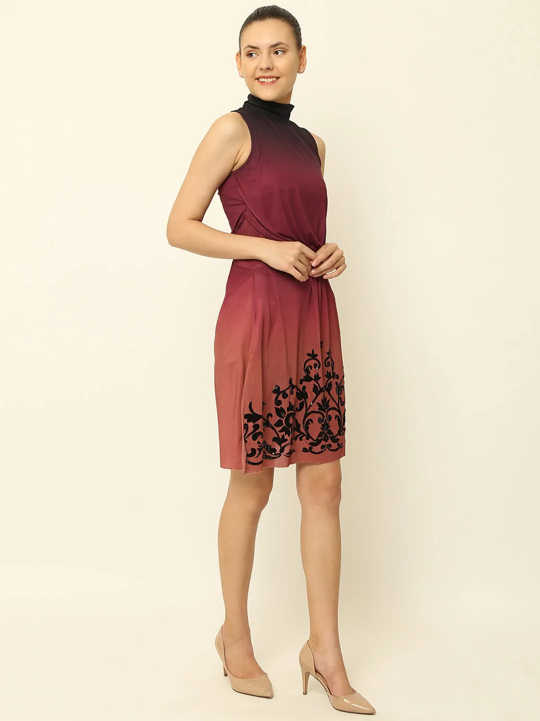 Women Maroon A Line Dress