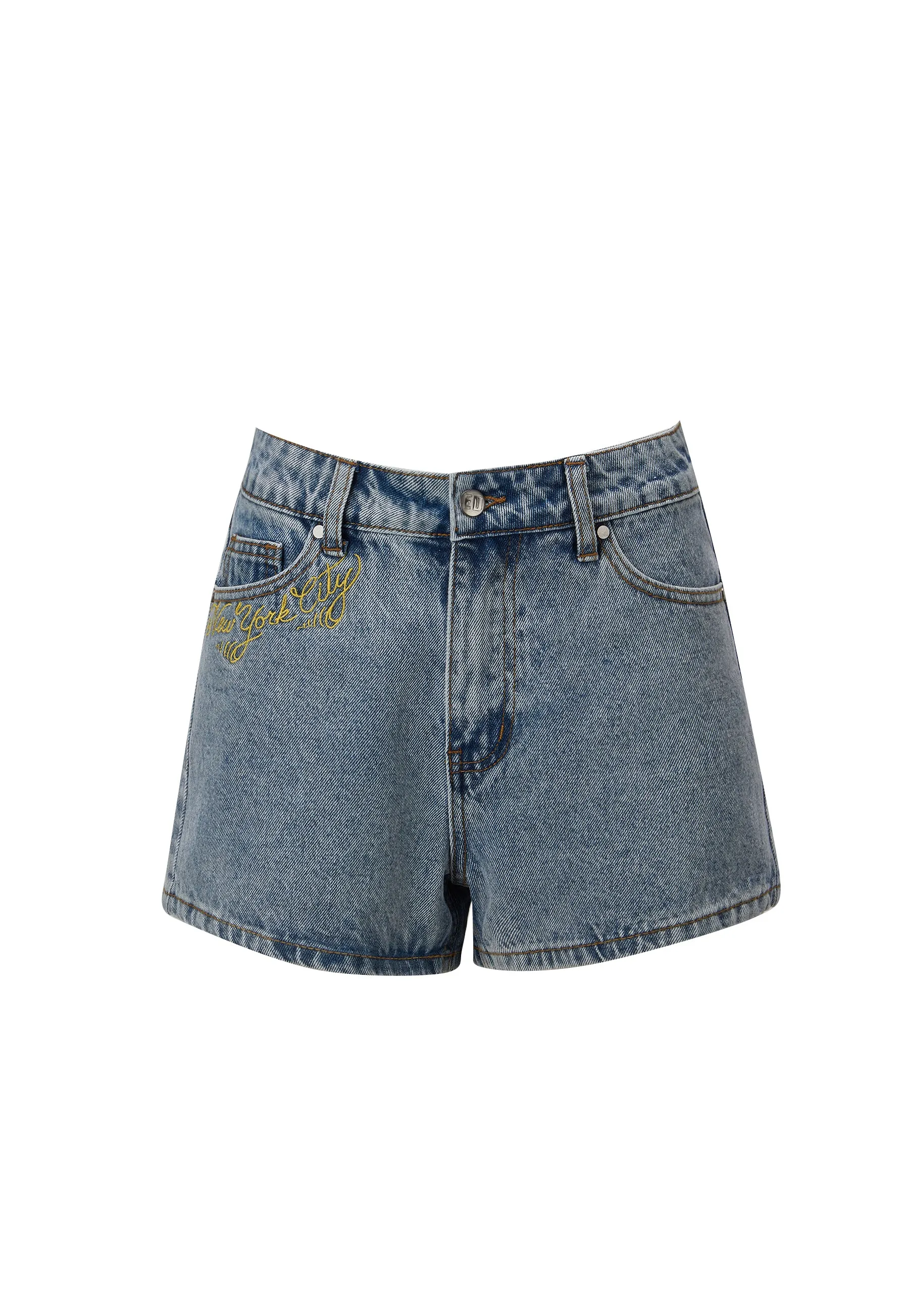 Womens Nyc Lover Denim Shorts - Bleach