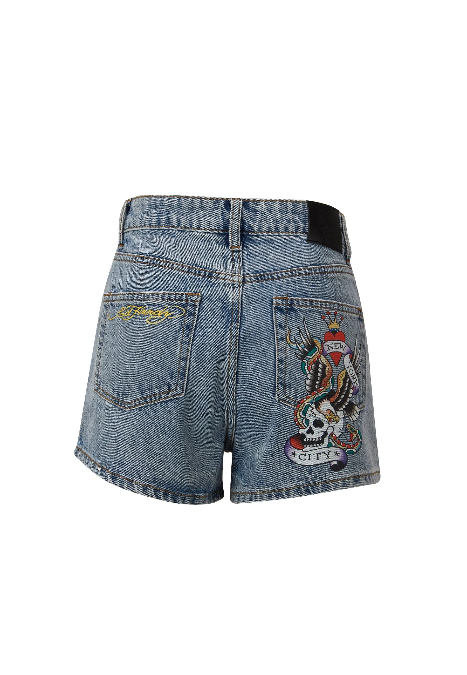 Womens Nyc Lover Denim Shorts - Bleach