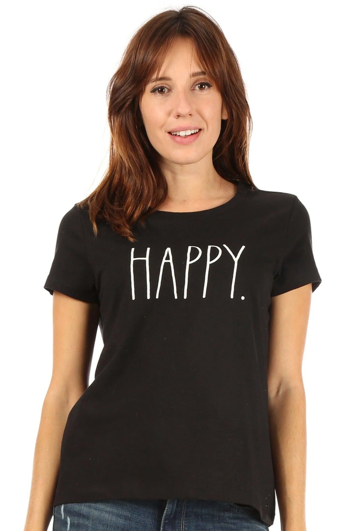 Women's "HAPPY" Short Sleeve Icon T-Shirt